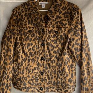 Leopard Print Denim Jacket for Women